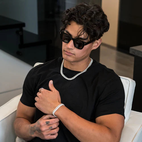 ICED CUBAN BRACELET 10MM - SILVER