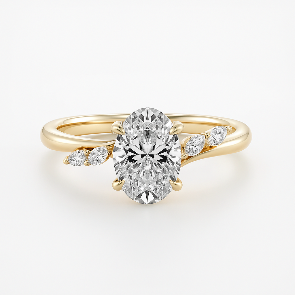 The Amira Ring™ - Oval with Marquise Accents