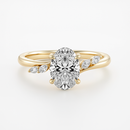 The Amira Ring™ - Oval with Marquise Accents